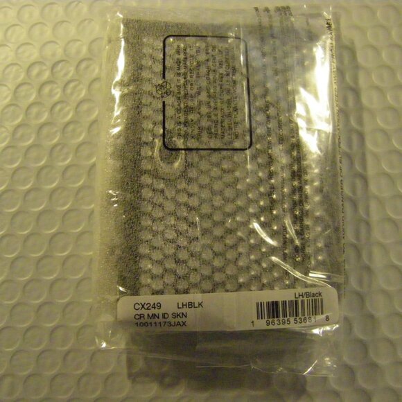 Coach Essential Mini Id Card Case With Crystal Black Leather & Pave Crystals NWT - Picture 6 of 9
